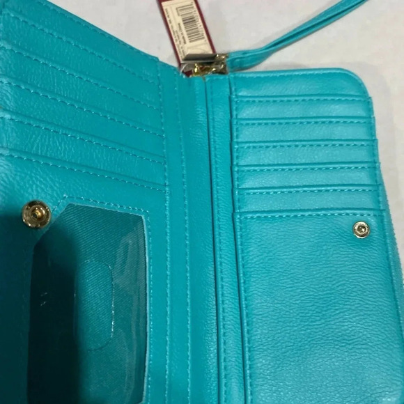MERONA NEW NWT WALLET BLUE WOMENS SUMMER WRISTLET CASUAL SIZE 7” x 4 “ H x 1” W - Picture 5 of 6